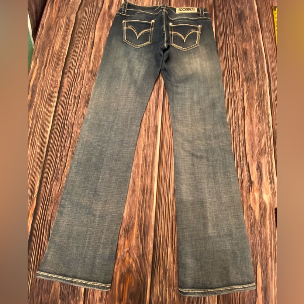 Rock & Roll Riding Jean Size 28x36. Extra room in knee & thigh for comfort.